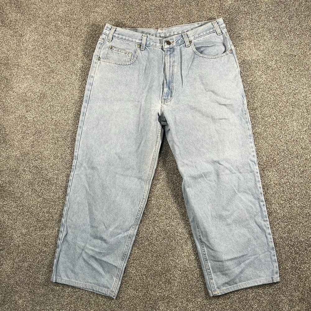 Vintage SKYR Denim Jeans Mens 36x30 Light Wash Baggy Wide Leg 90s Y2K